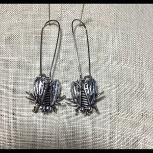 Fly Bug Insect Earrings Dangle Hook